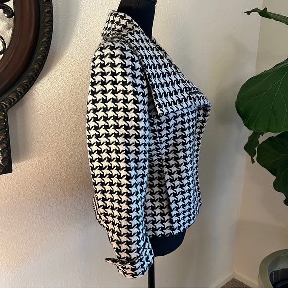 Talbots Women’s Black White Houndstooth Wool Blend Blazer Coat Jacket 6P - Picture 9 of 16